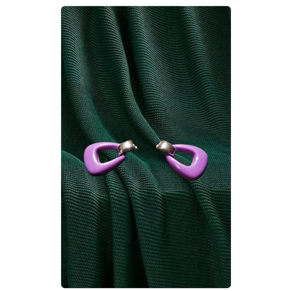 🌲10/$20. Purple Color Pierced Earrings - Picture 4 of 5